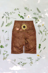 Earthy Sunflower Biker Shorts